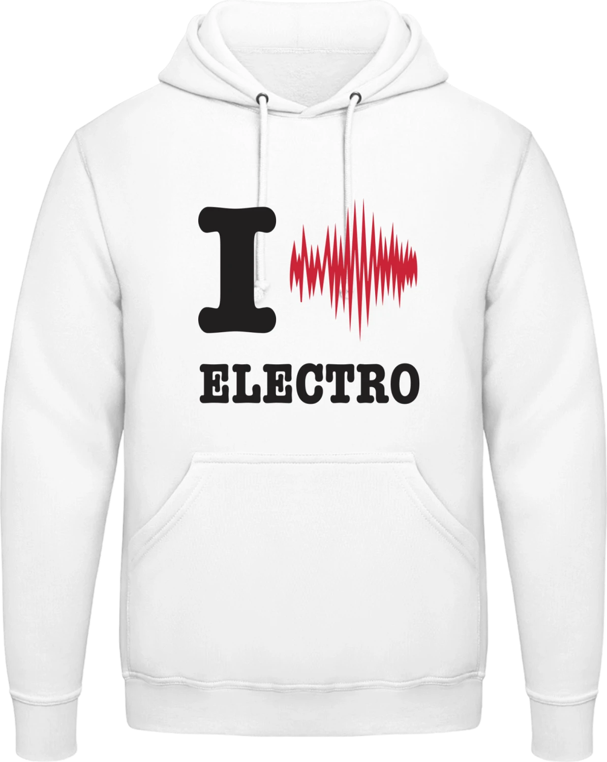 I Love Electro - Arctic white AWDis man hoodie - Front