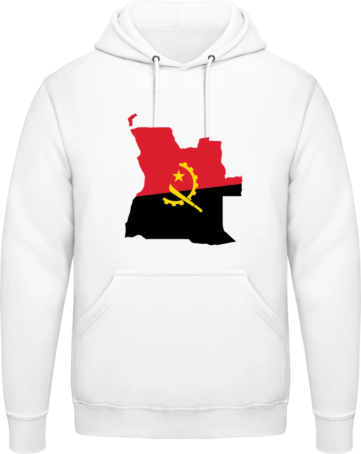 Angola Map - Arctic white AWDis man hoodie - Front