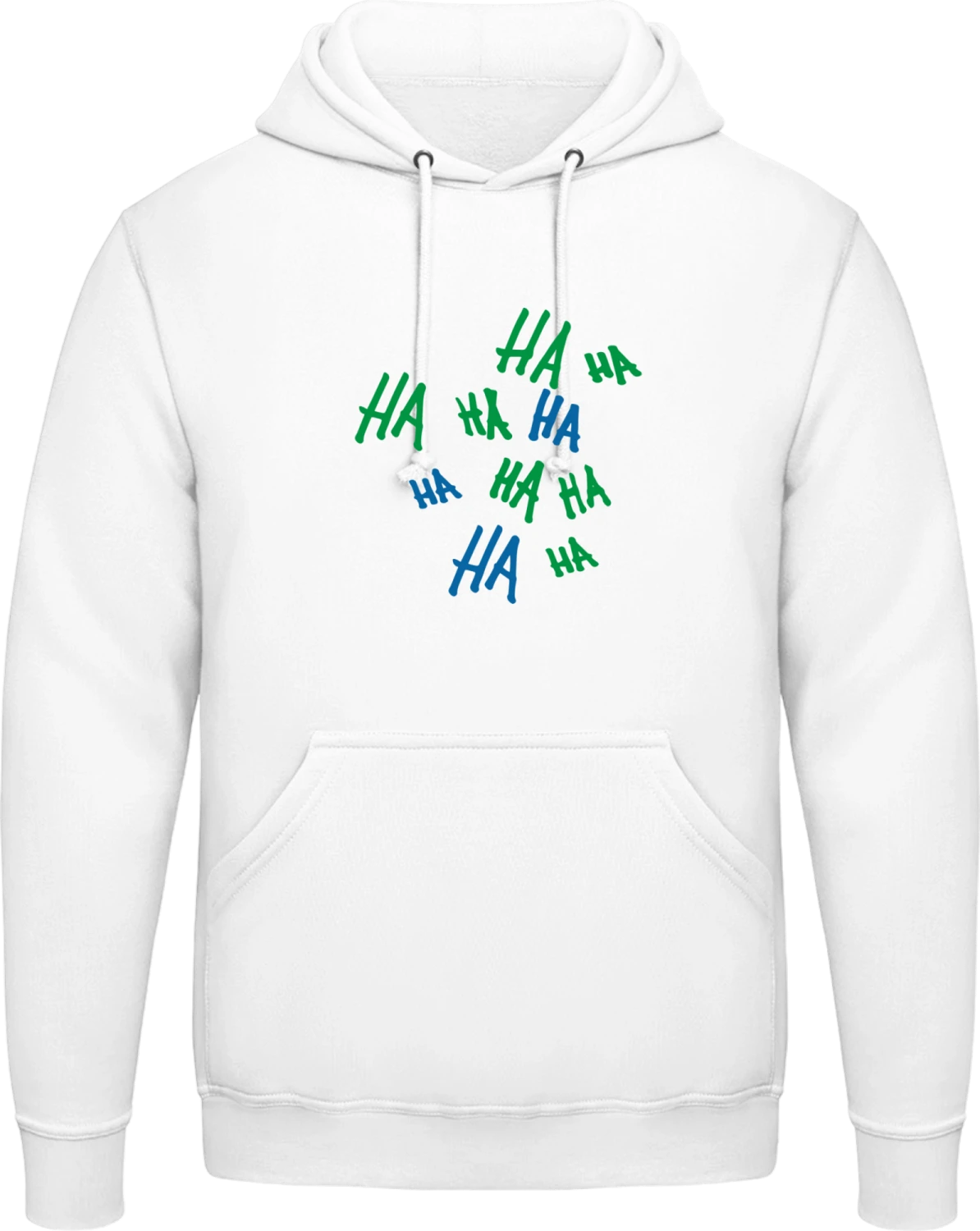 Ha Ha Ha - Arctic white AWDis man hoodie - Front