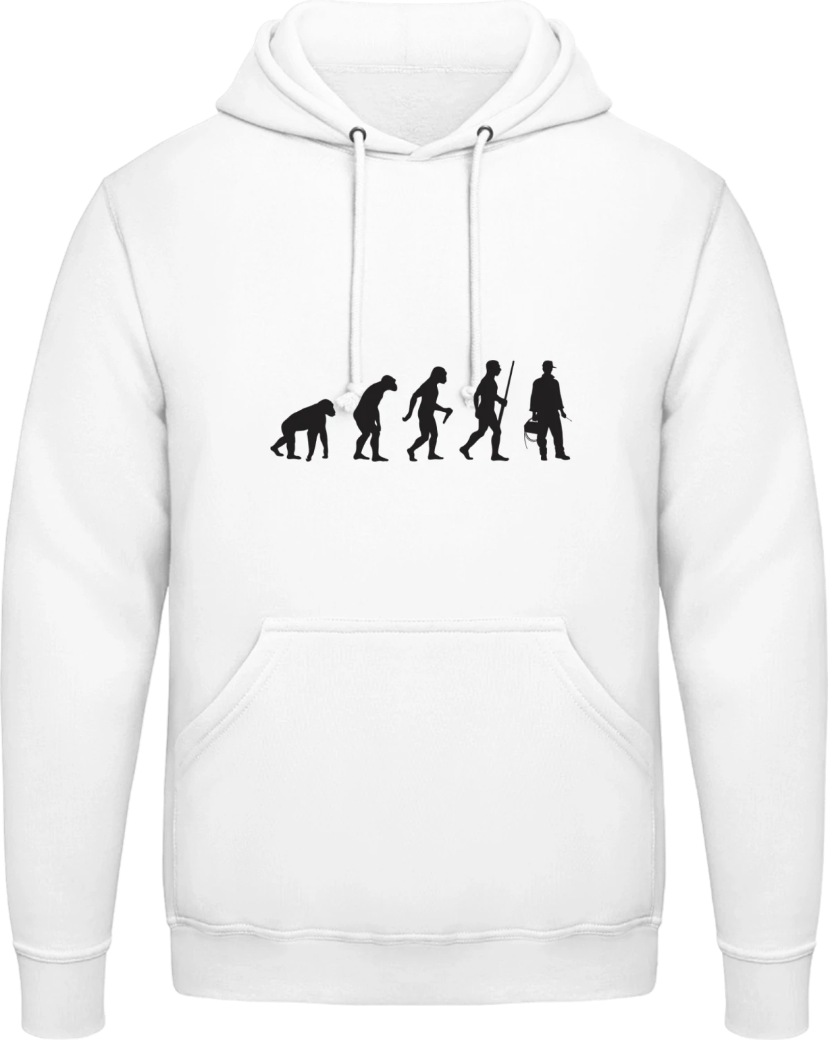 Electrician Evolution - Arctic white AWDis man hoodie - Front