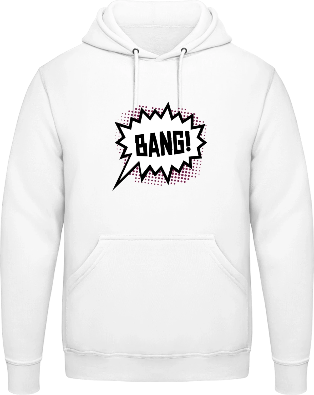 Bang Comic - Arctic white AWDis man hoodie - Front