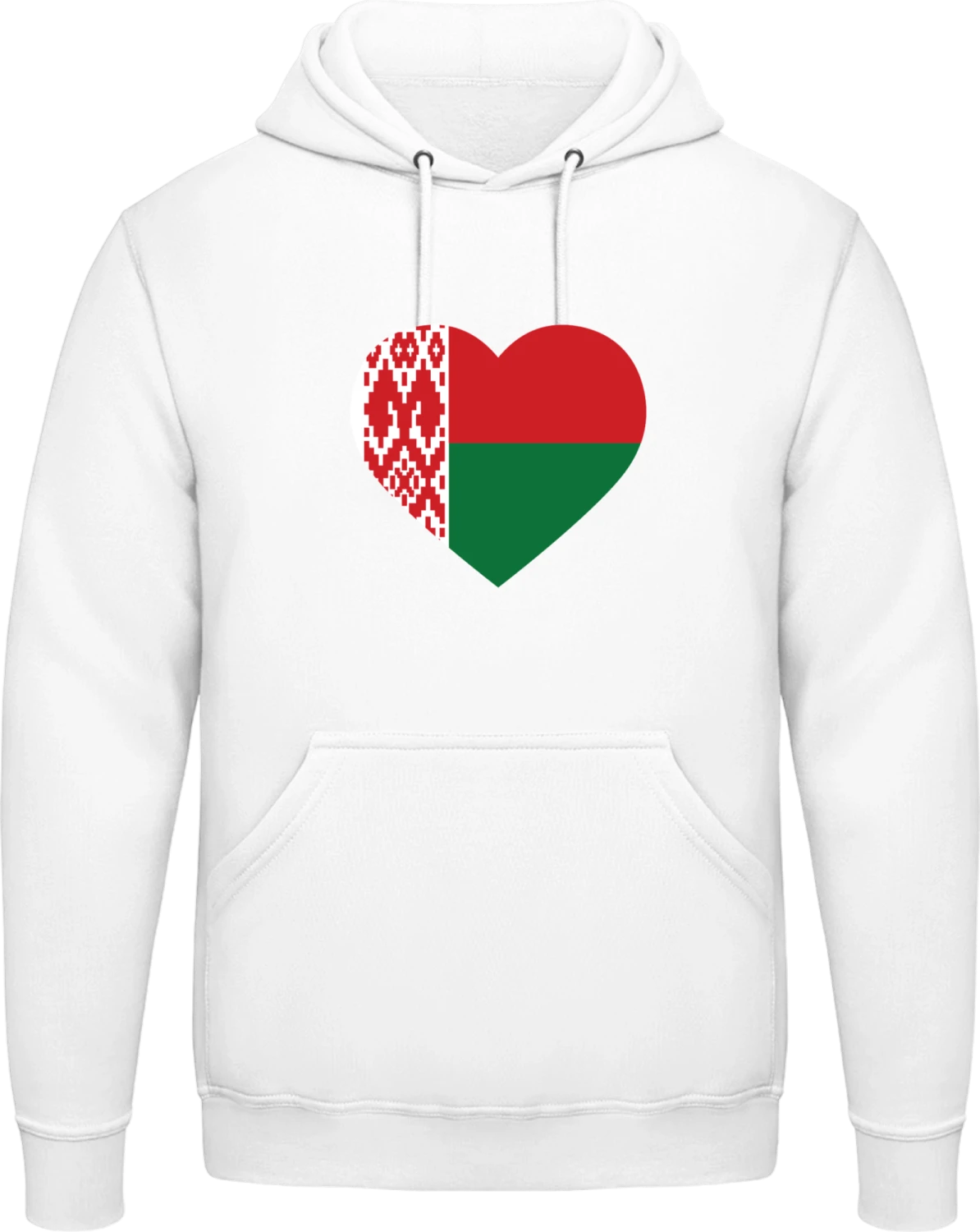 Belarus Heart Flag - Arctic white AWDis man hoodie - Front