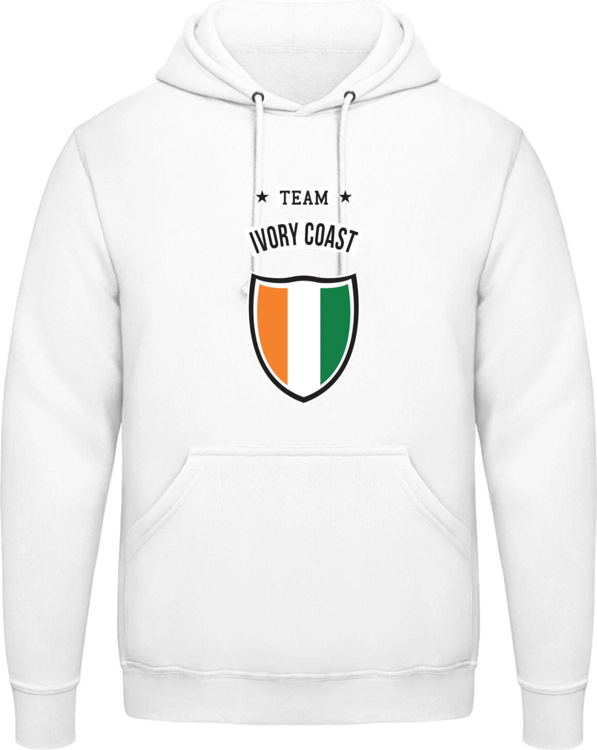 Team Ivory Coast - Arctic white AWDis man hoodie - Front