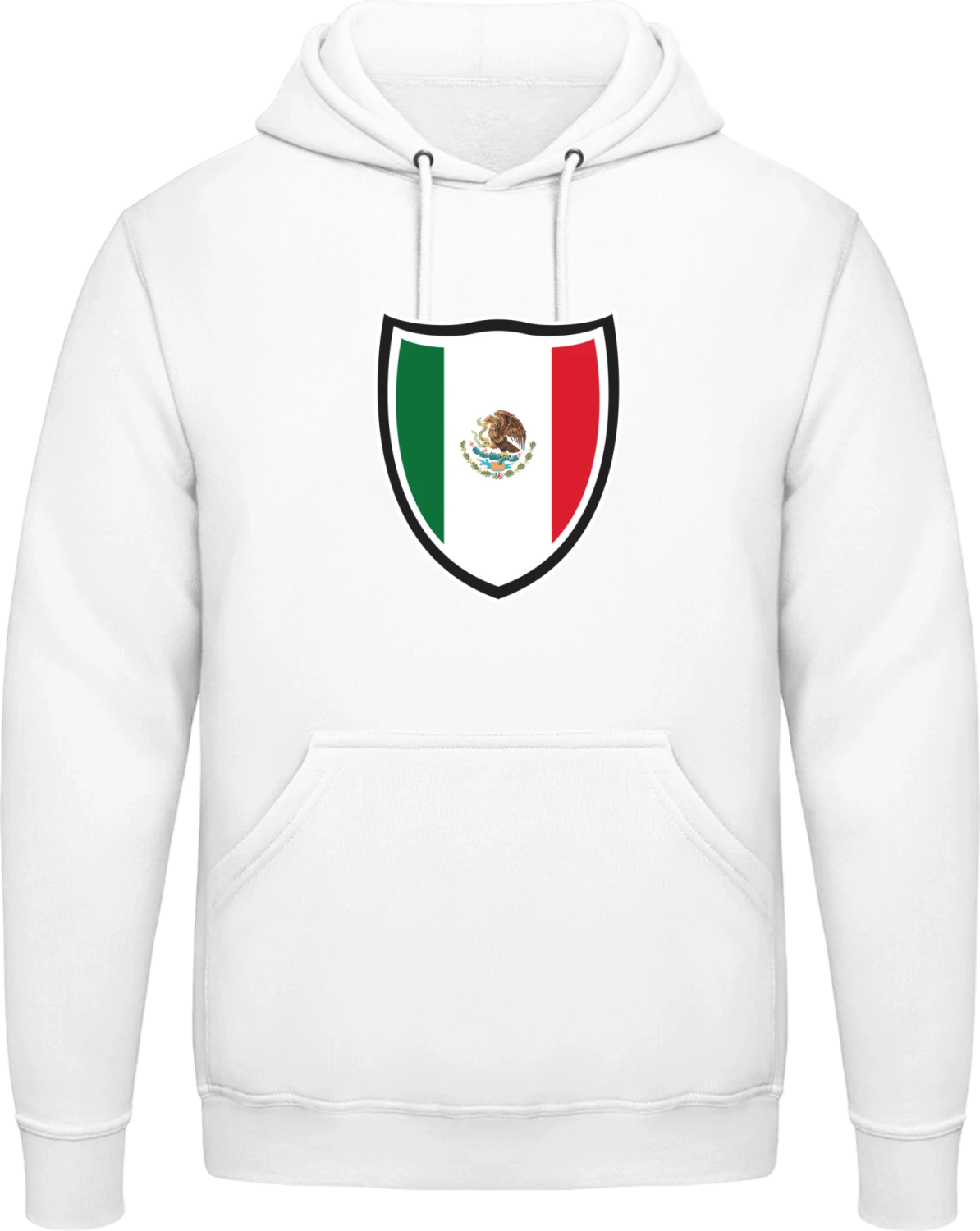 Mexico Flag Shield - Arctic white AWDis man hoodie - Front