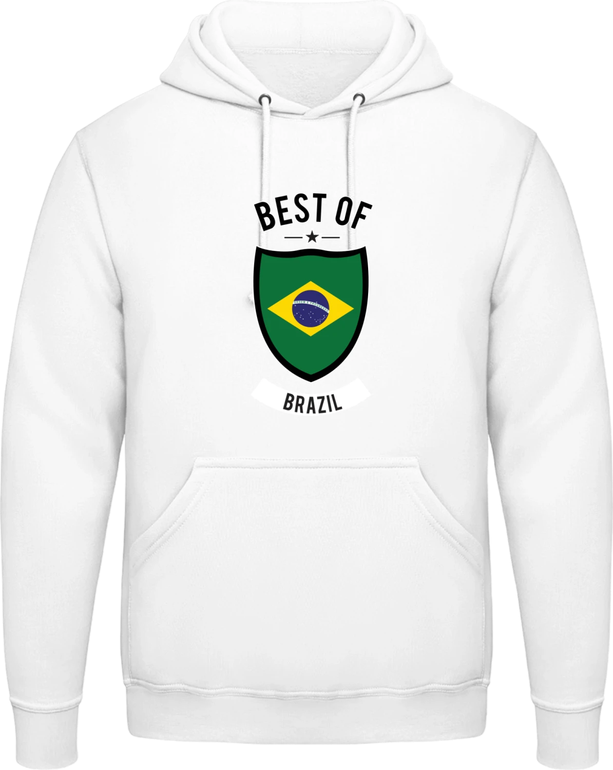 Best of Brazil - Arctic white AWDis man hoodie - Front