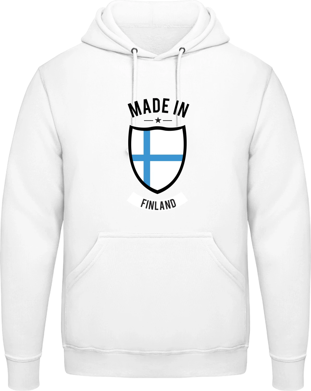 Made in Finland - Arctic white AWDis man hoodie - Front