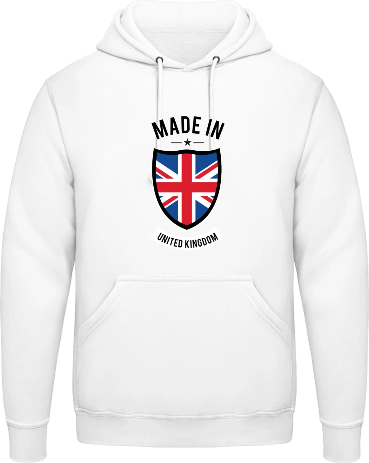 Made in United Kingdom - Arctic white AWDis man hoodie - Front