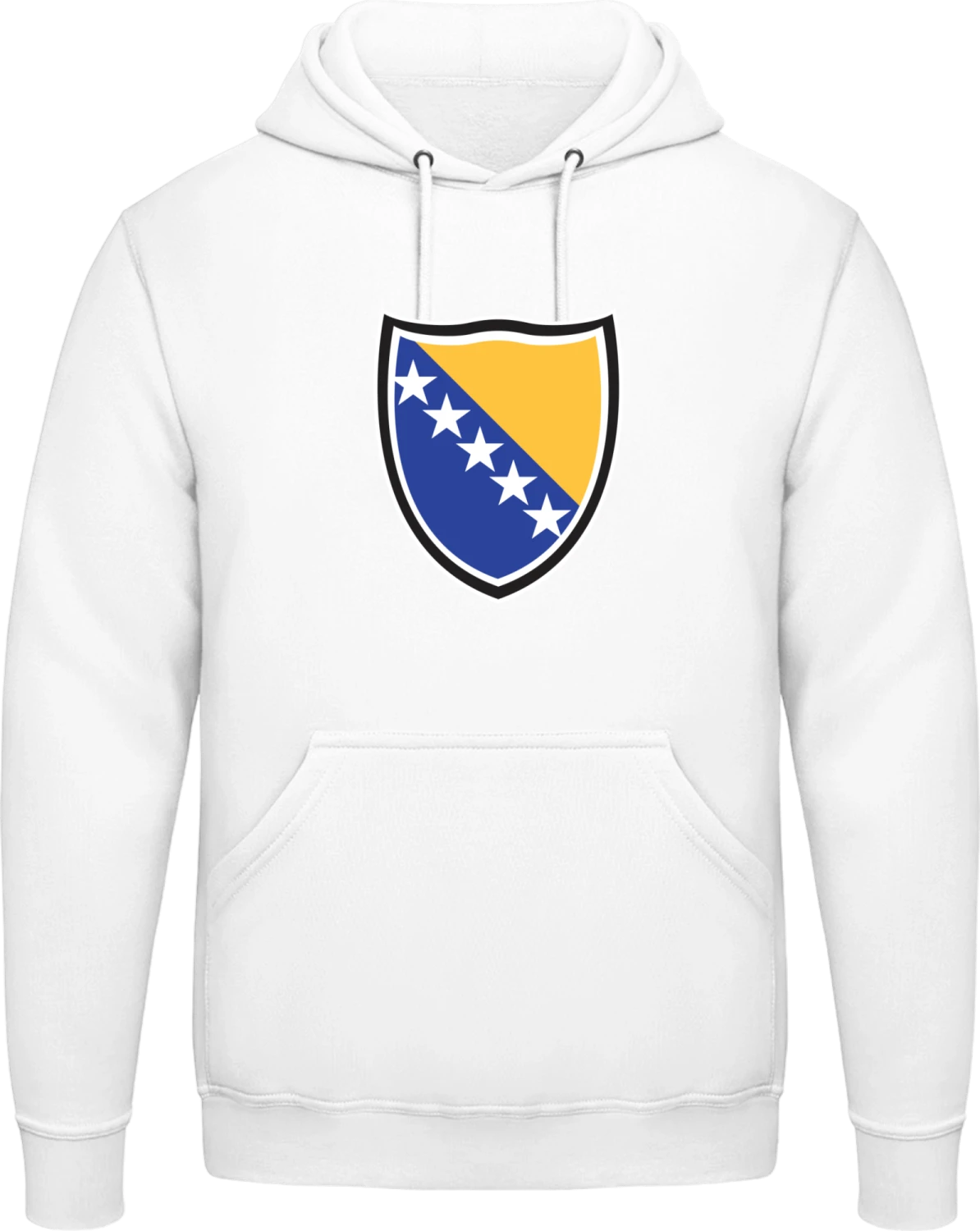 Bosnia Shield - Arctic white AWDis man hoodie - Front