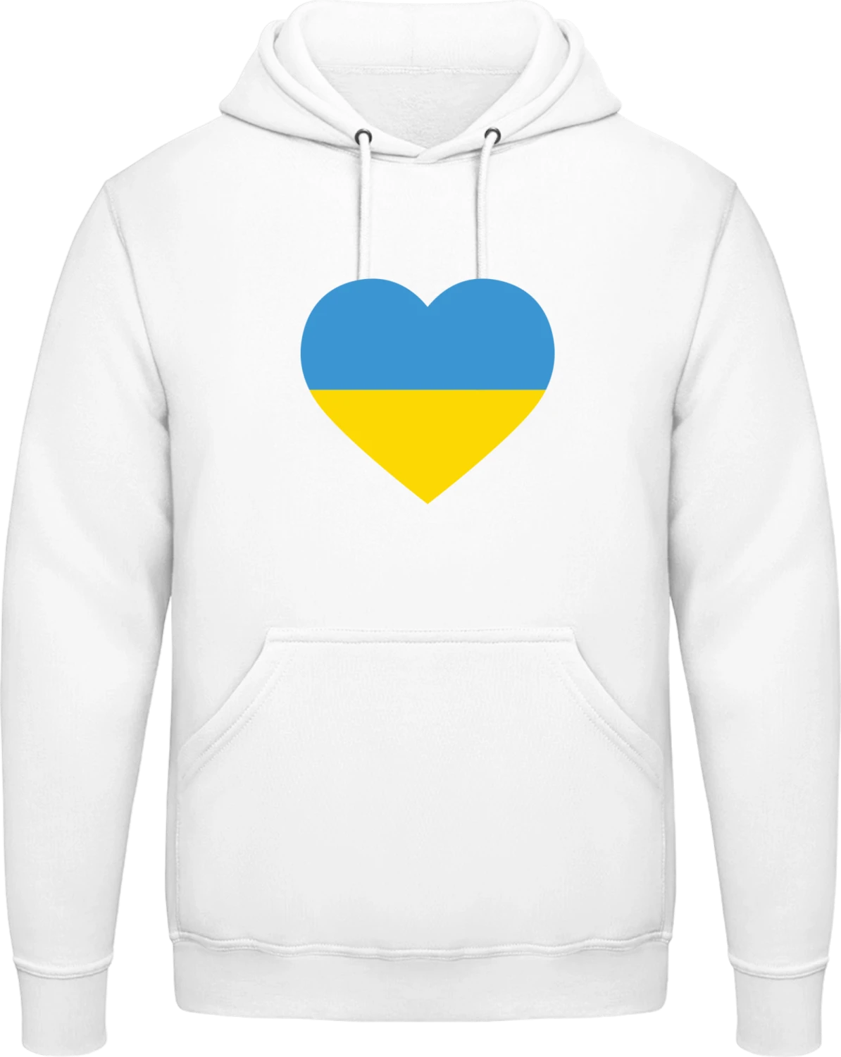 Ukraine Heart Flag - Arctic white AWDis man hoodie - Front