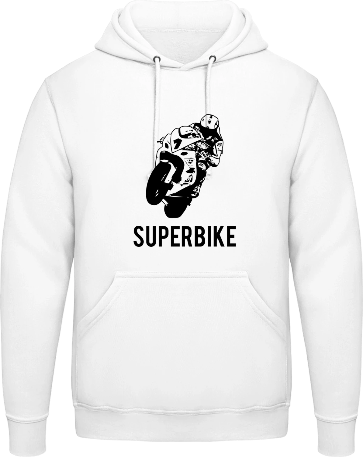 Superbike - Arctic white AWDis man hoodie - Front