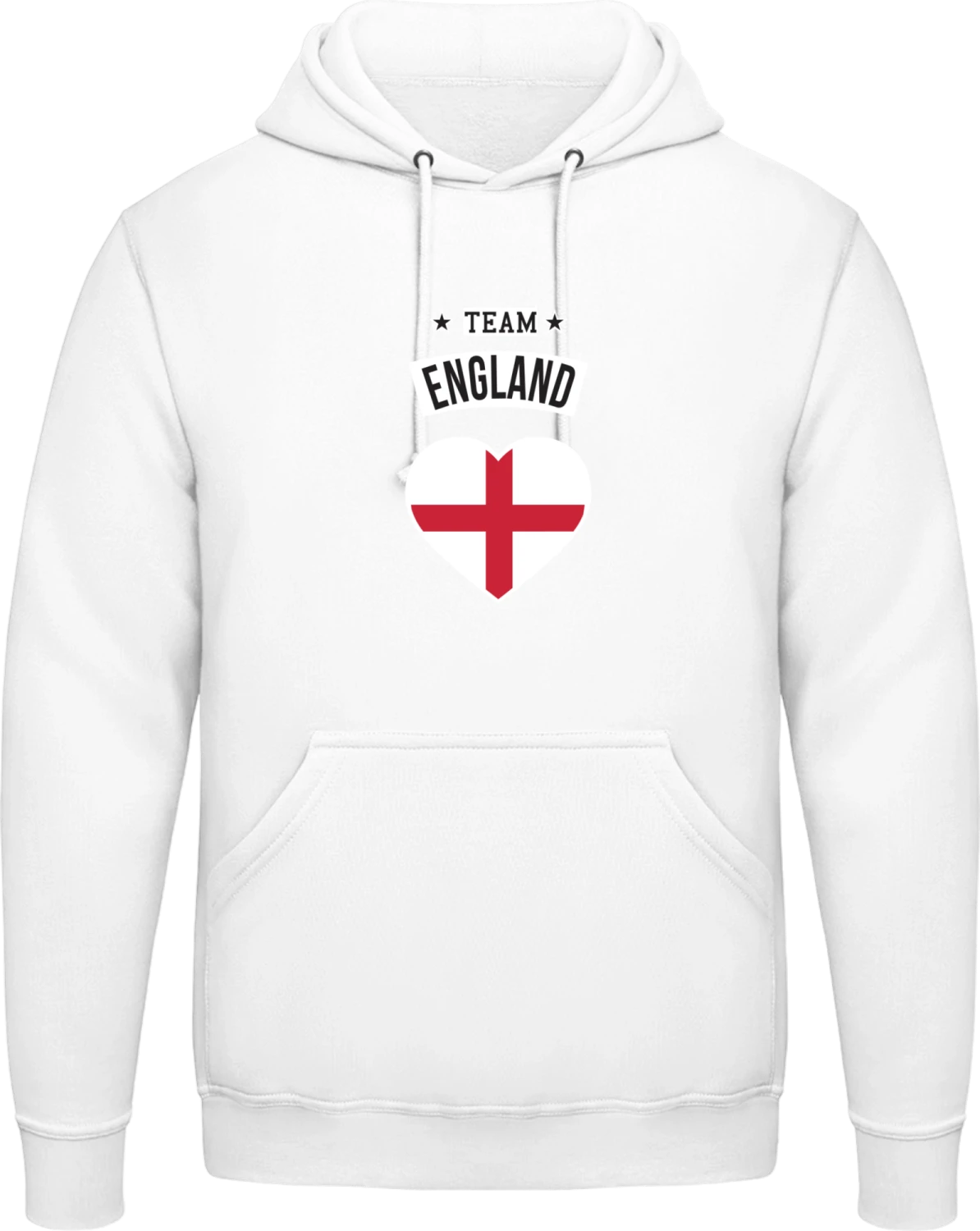 Team England Heart - Arctic white AWDis man hoodie - Front