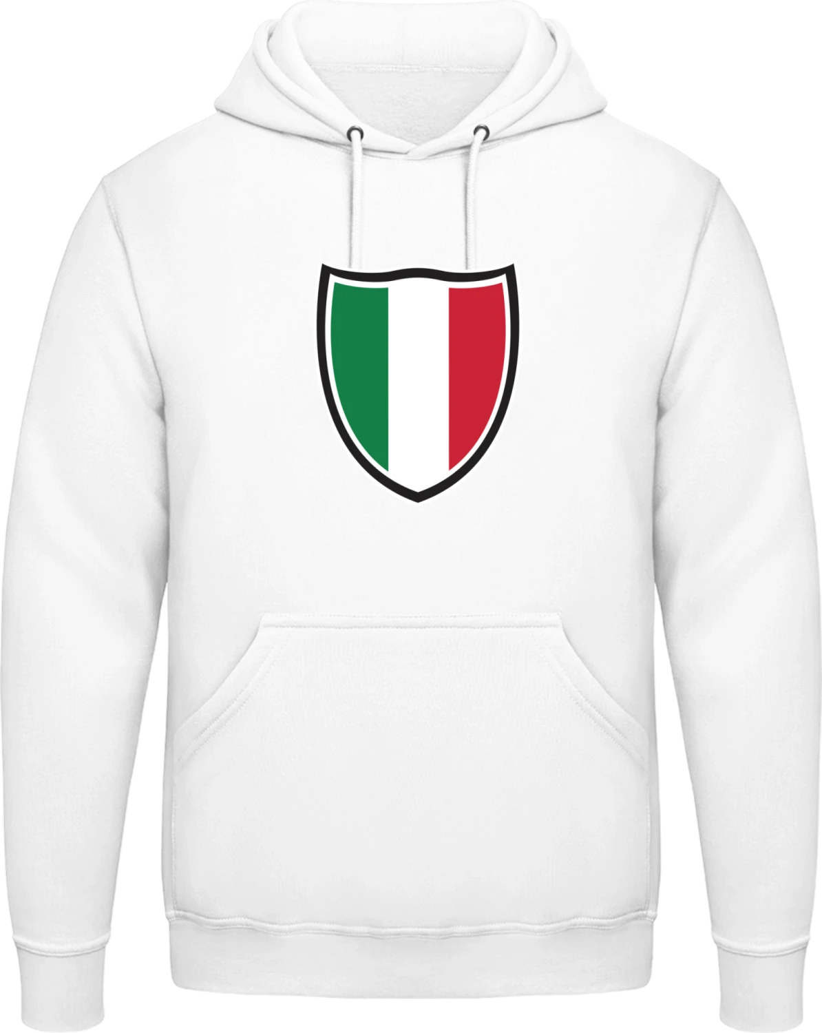 Italy Shield Flag - Arctic white AWDis man hoodie - Front