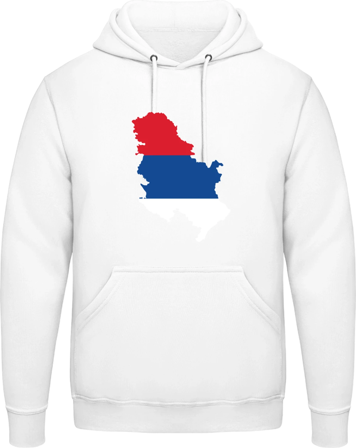 Serbia Map - Arctic white AWDis man hoodie - Front