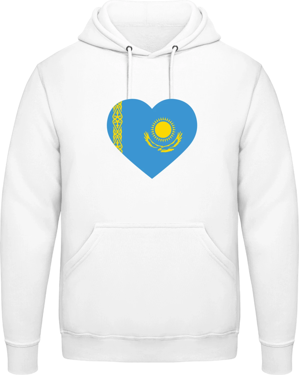 Kazakhstan Heart Flag - Arctic white AWDis man hoodie - Front