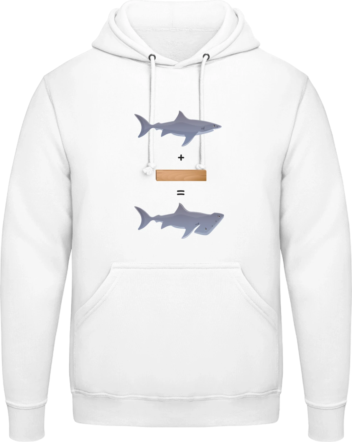 The Shark Story - Arctic white AWDis man hoodie - Front