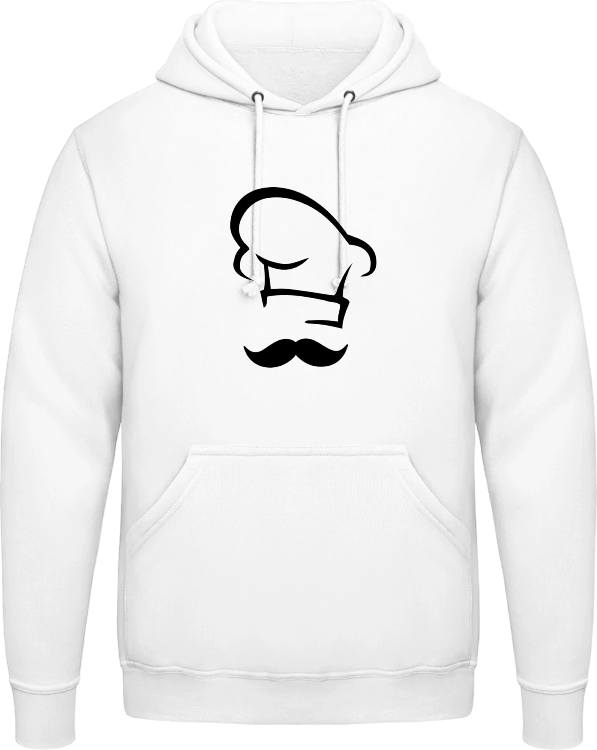 Cook with Mustache - Arctic white AWDis man hoodie - Front