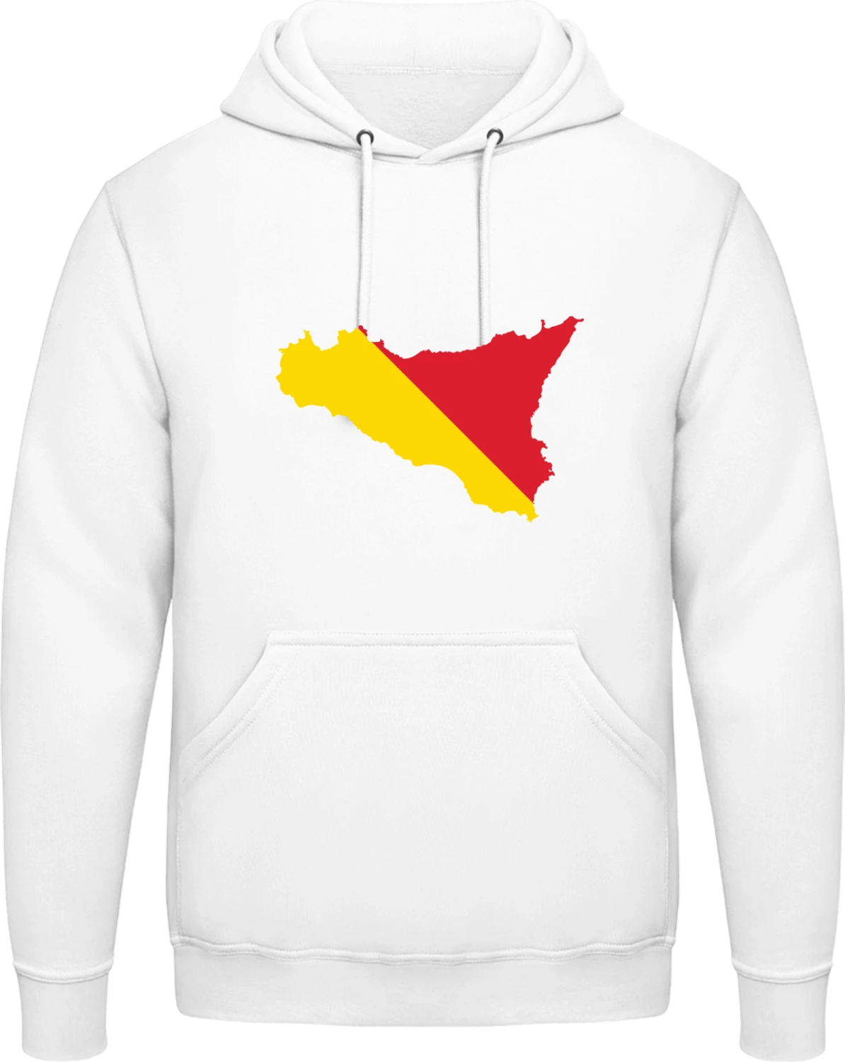 Sicily Map - Arctic white AWDis man hoodie - Front