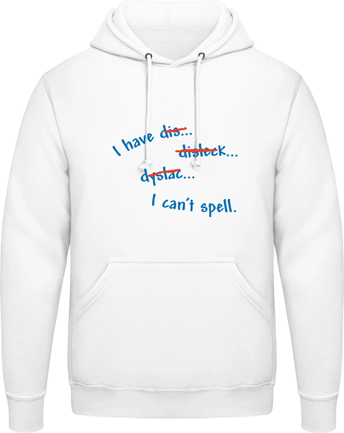 Dyslexia - Arctic white AWDis man hoodie - Front