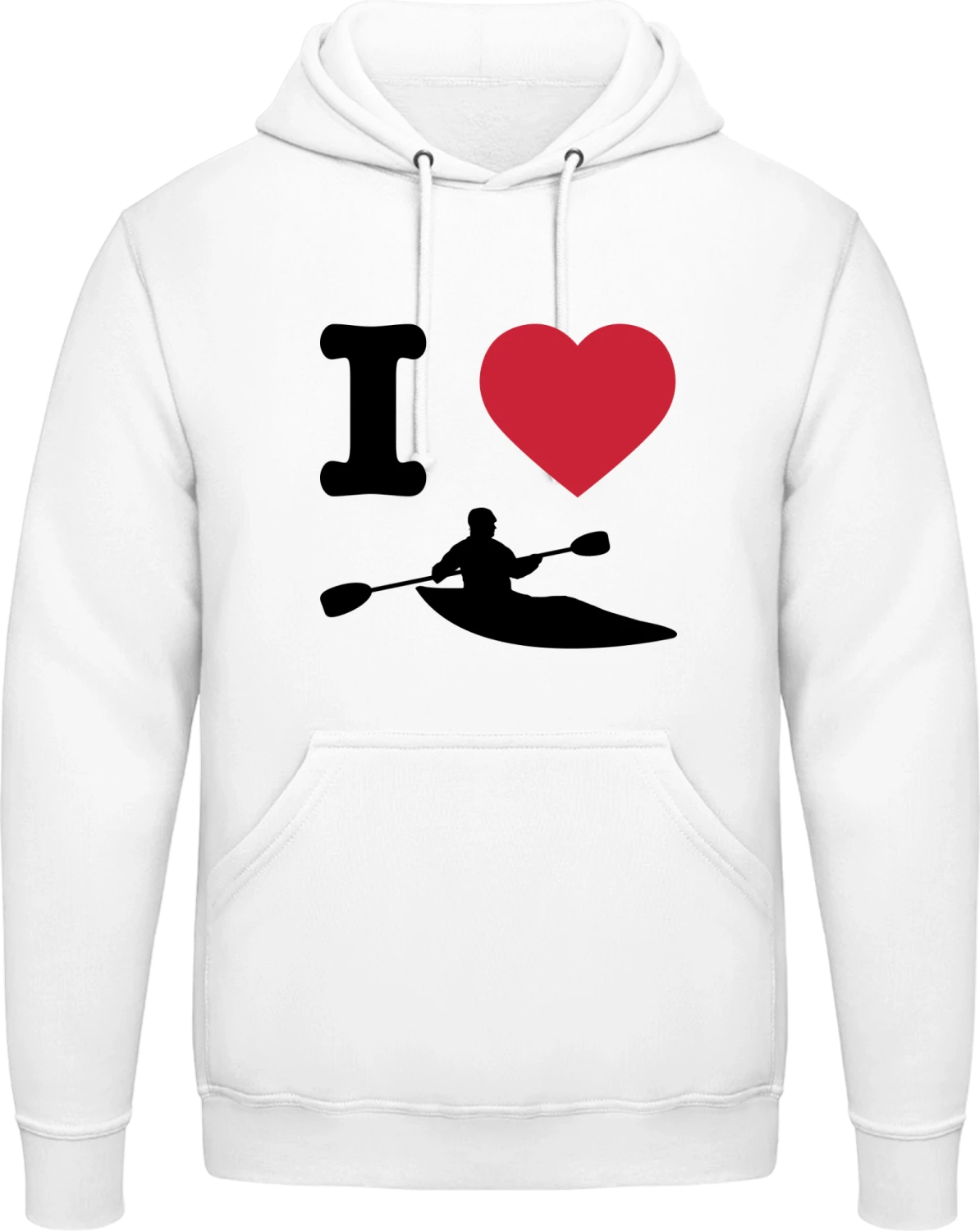 I Love Kayaking - Arctic white AWDis man hoodie - Front