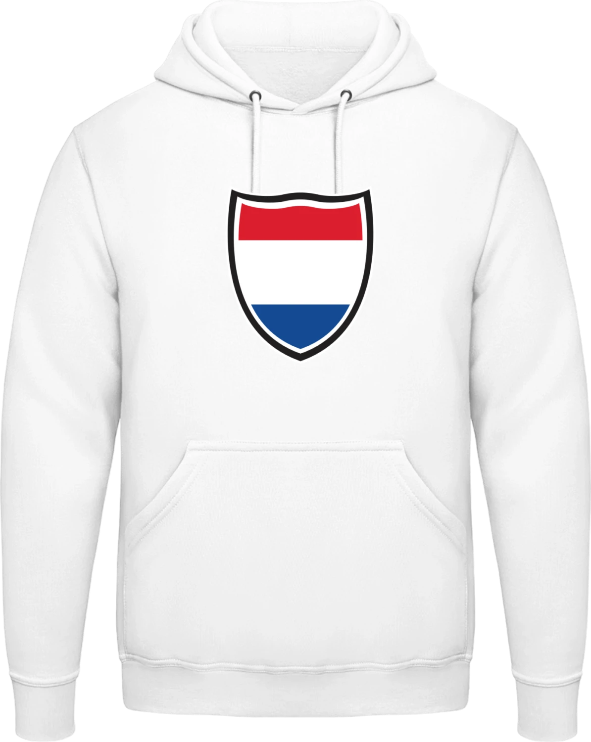 Netherlands Shield Flag - Arctic white AWDis man hoodie - Front