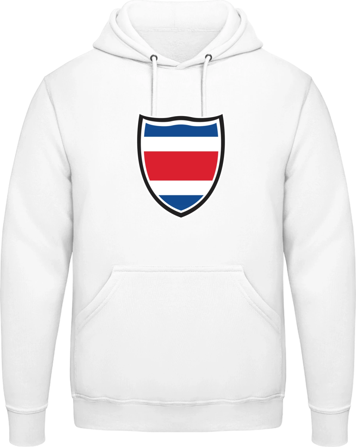 Costa Rica Flag Shield - Arctic white AWDis man hoodie - Front