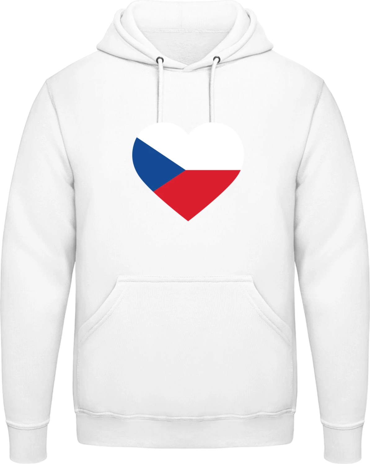 Czech Heart - Arctic white AWDis man hoodie - Front