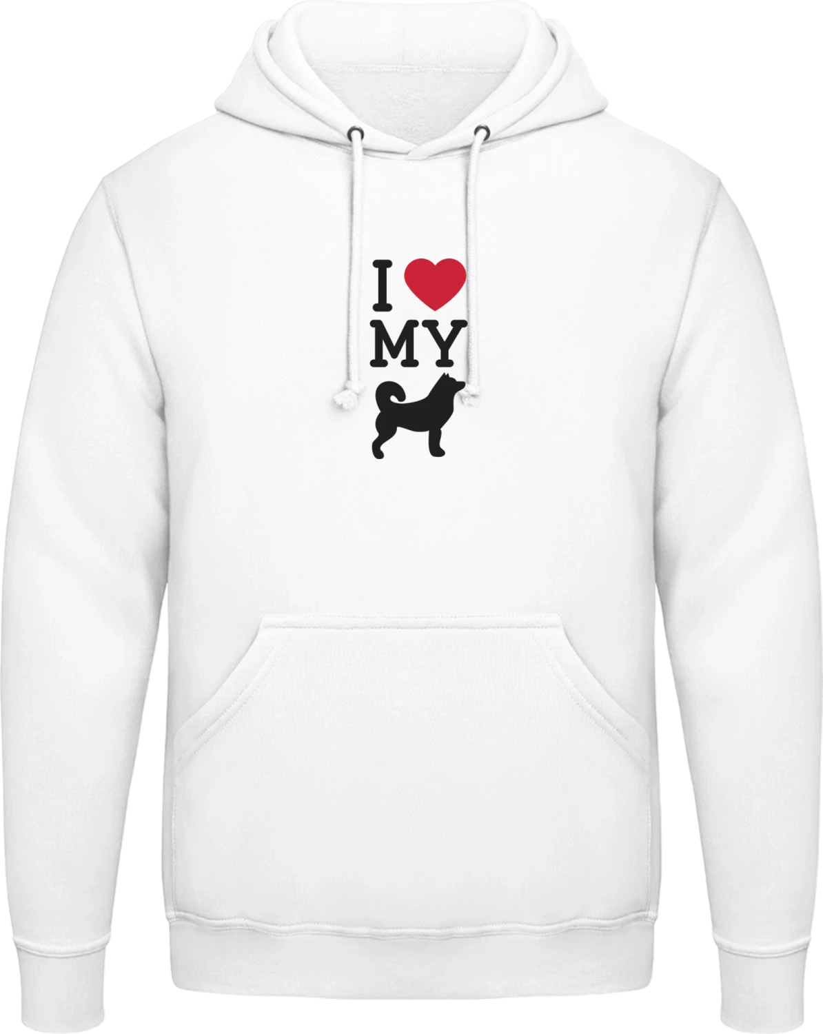 I Love My Dog Spitz - Arctic white AWDis man hoodie - Front