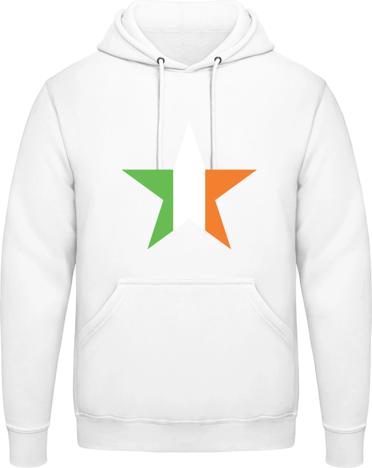 Irish Star - Arctic white AWDis man hoodie - Front