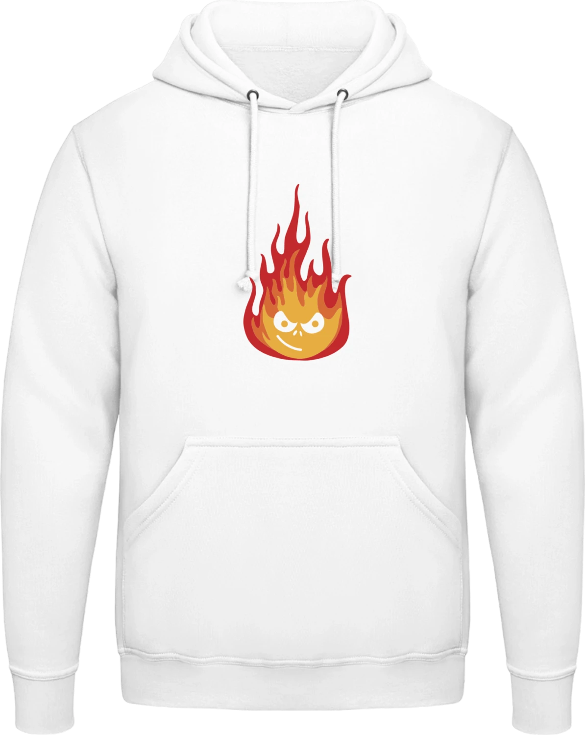 Fire Character - Arctic white AWDis man hoodie - Front