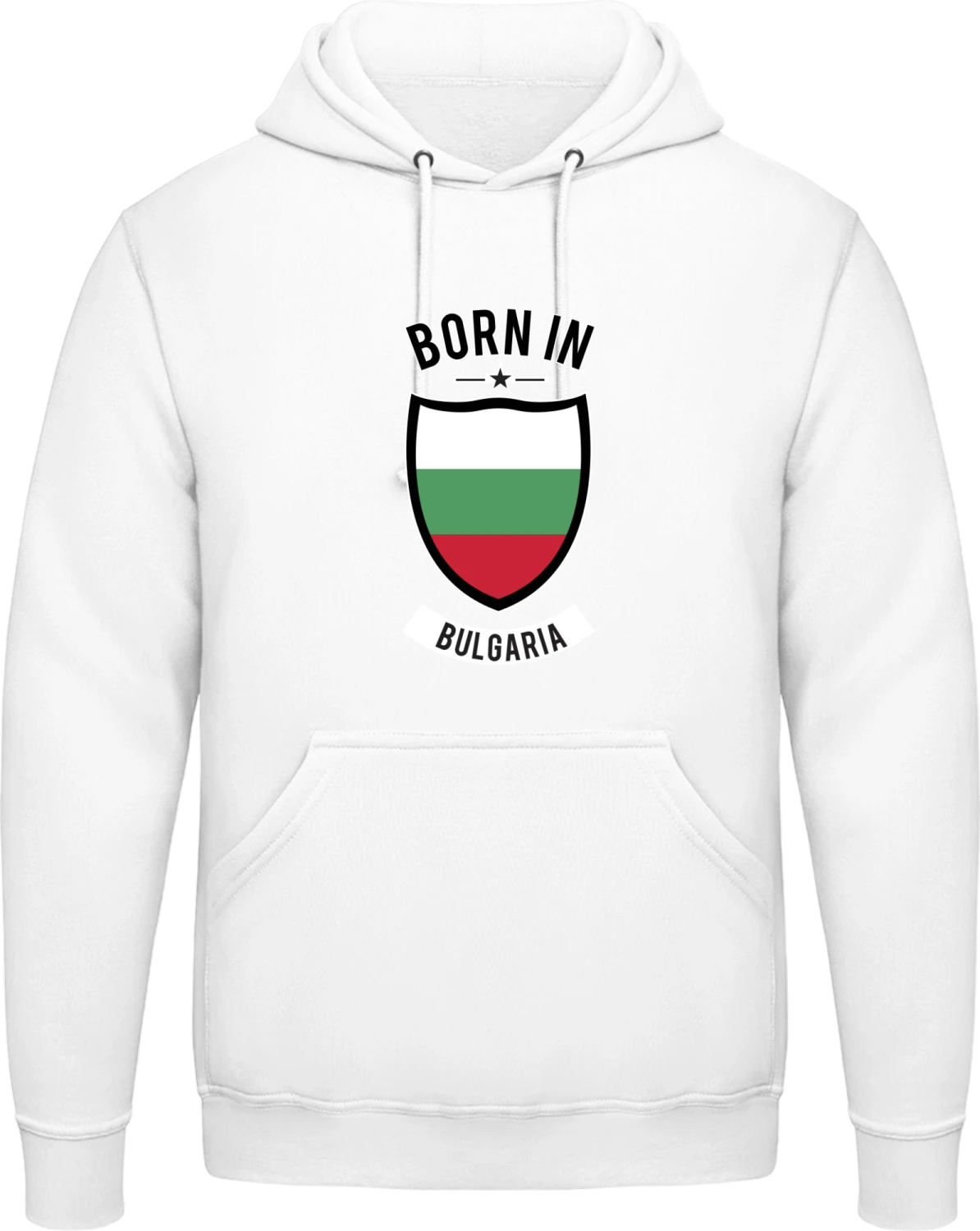 Born in Bulgaria - Arctic white AWDis man hoodie - Front