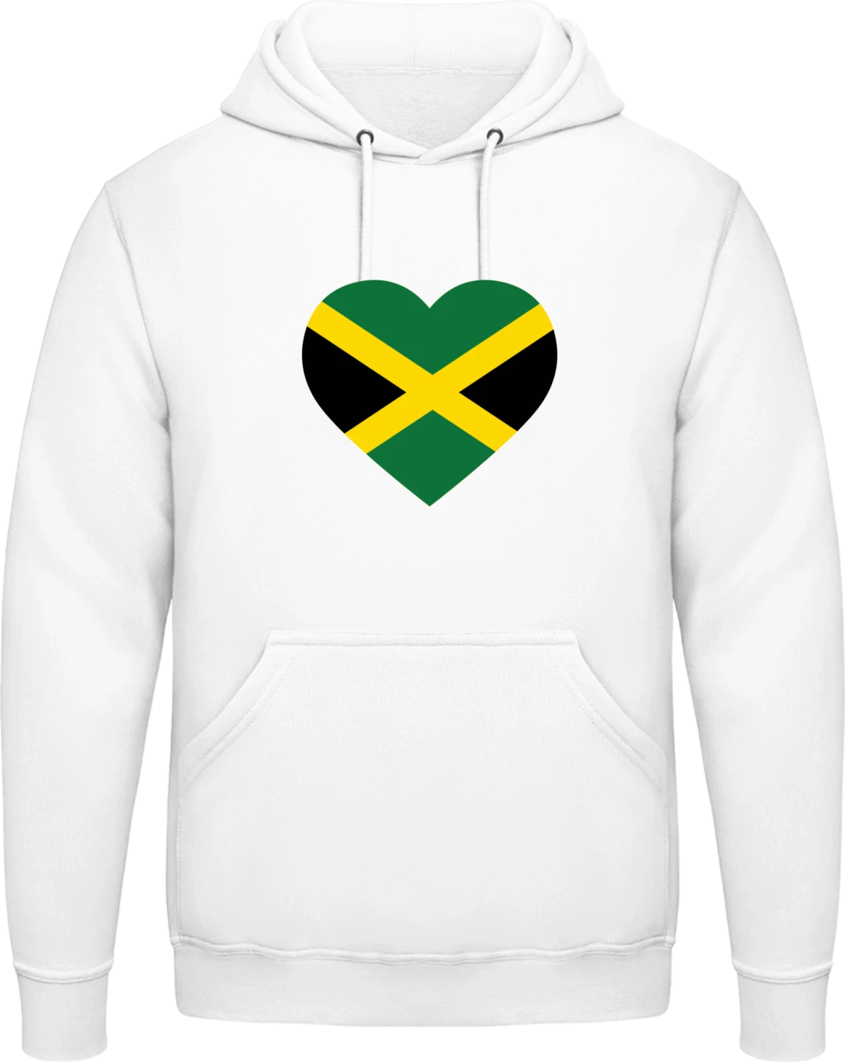 Jamaica Heart Flag - Arctic white AWDis man hoodie - Front