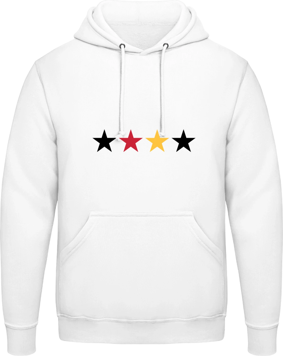 Four German Stars - Arctic white AWDis man hoodie - Front