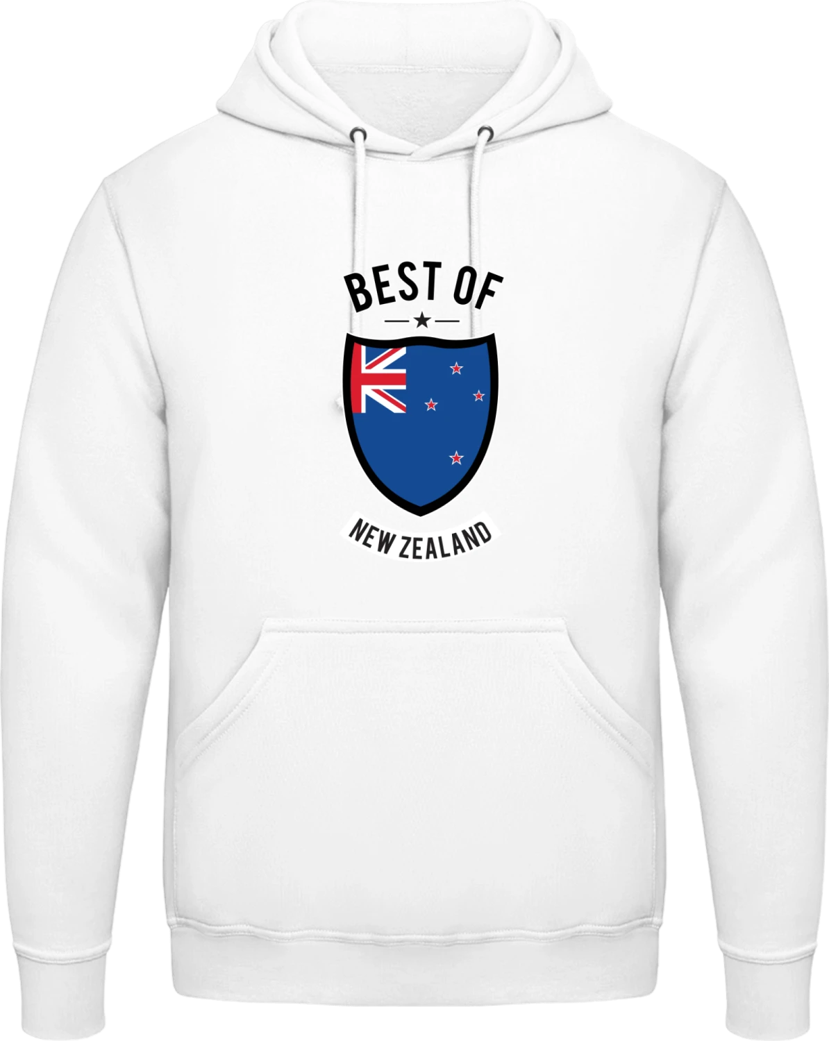 Best of New Zealand - Arctic white AWDis man hoodie - Front