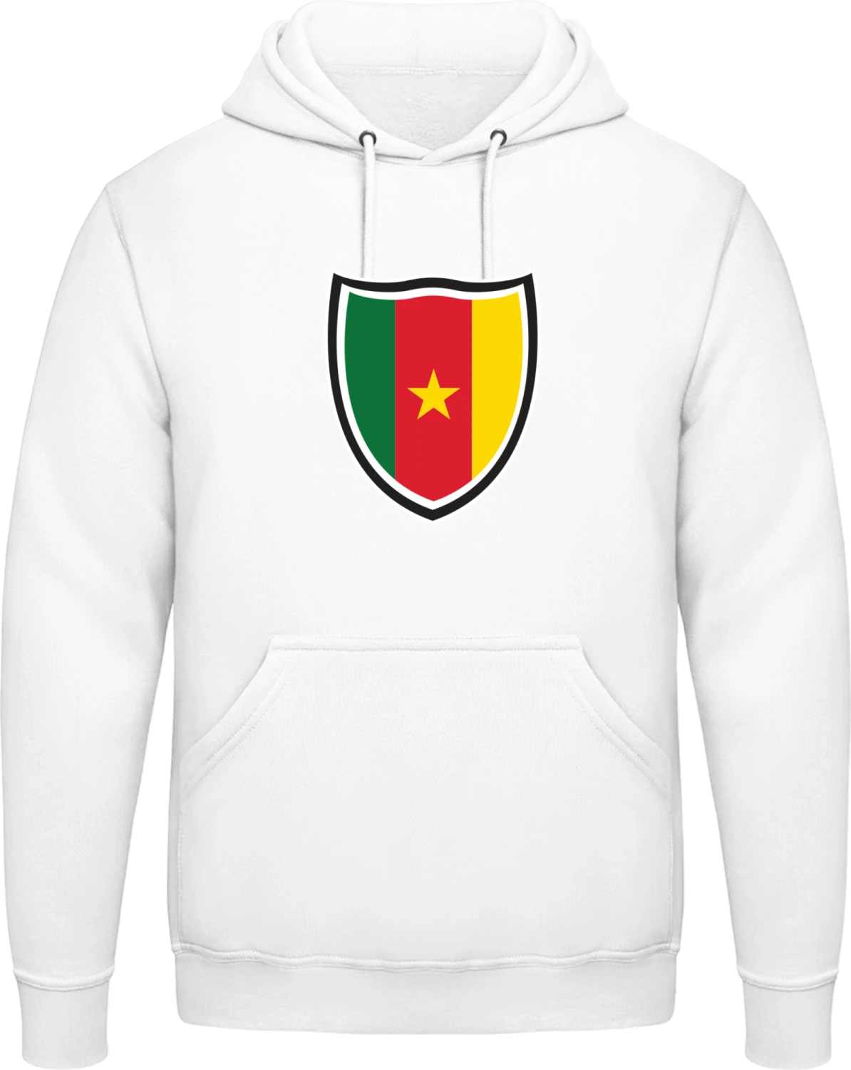 Cameroon Shield Flag - Arctic white AWDis man hoodie - Front