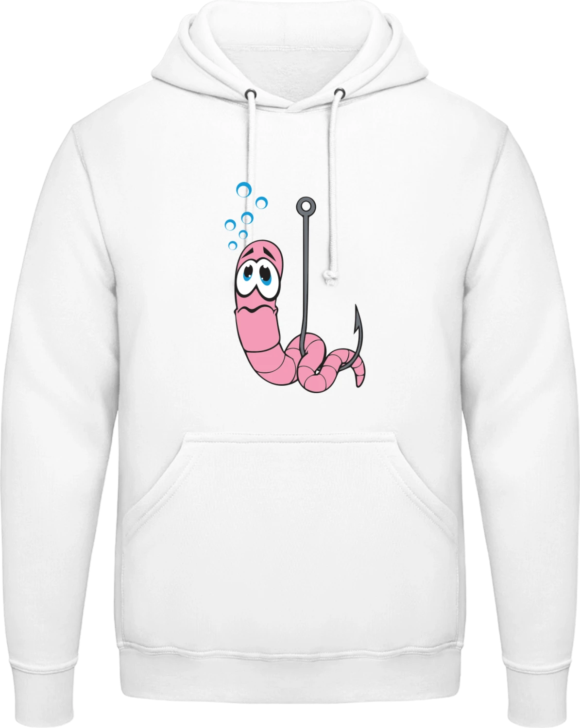 Fishing Worm - Arctic white AWDis man hoodie - Front