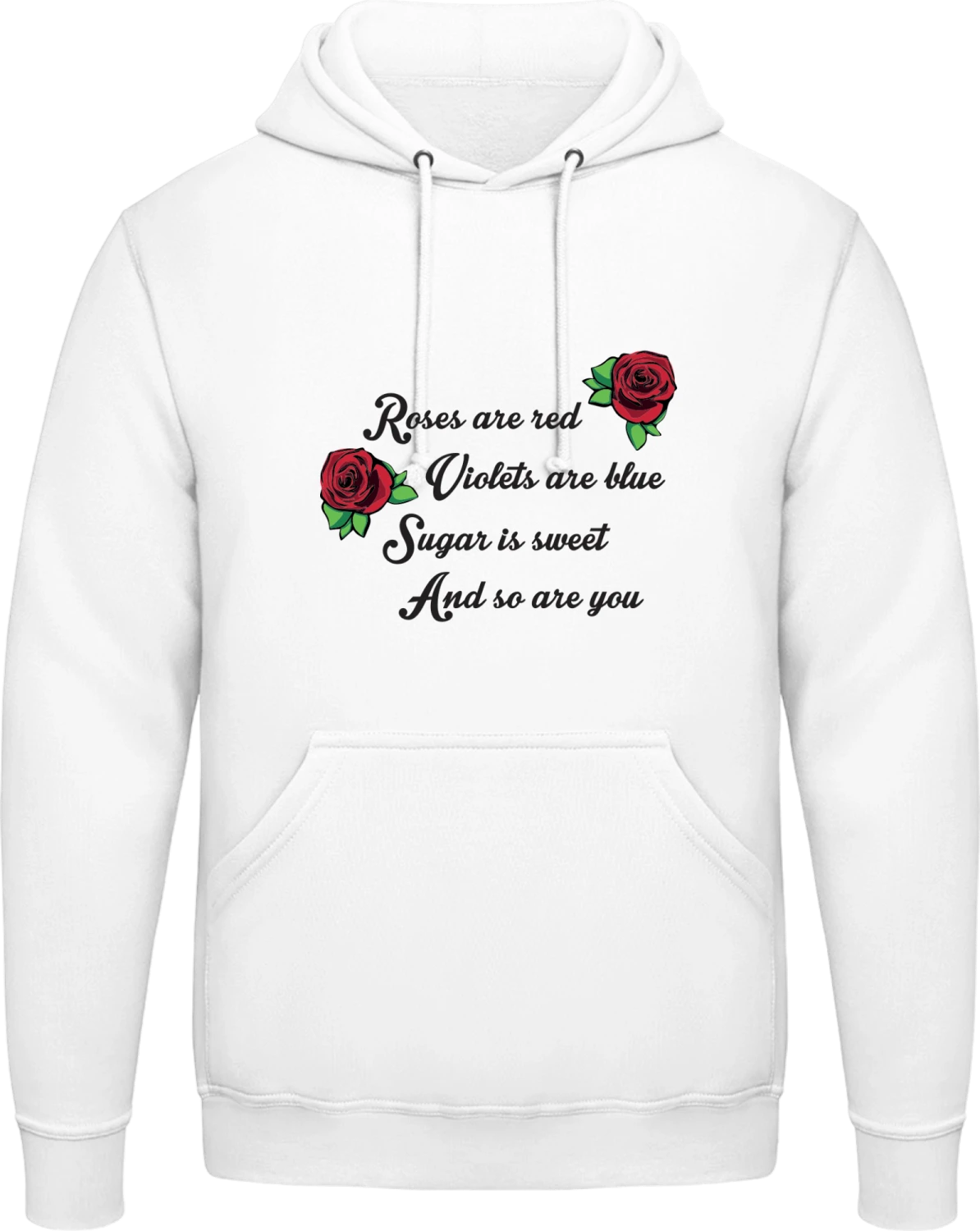 Roses Are Red Violets Are Blue - Arctic white AWDis man hoodie - Front