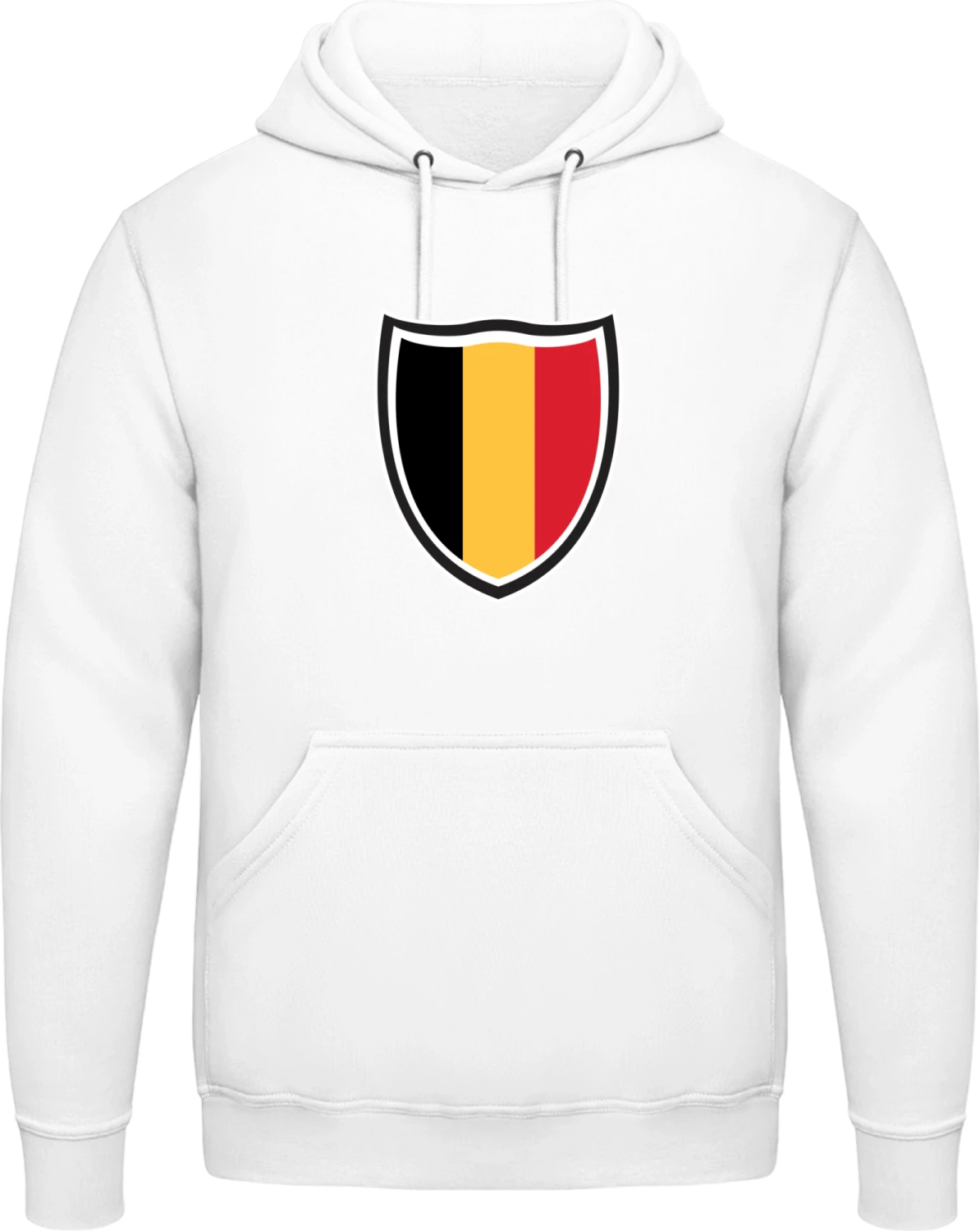 Belgium Shield Flag - Arctic white AWDis man hoodie - Front