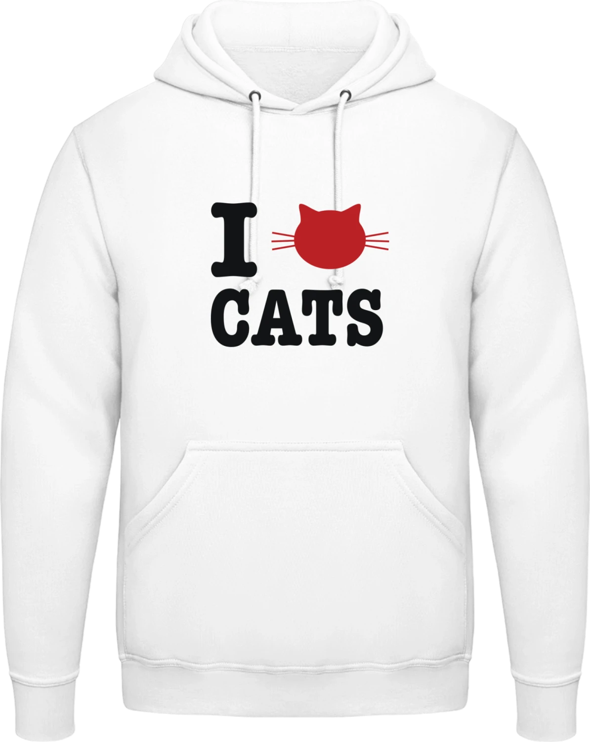 I Love Cats - Arctic white AWDis man hoodie - Front