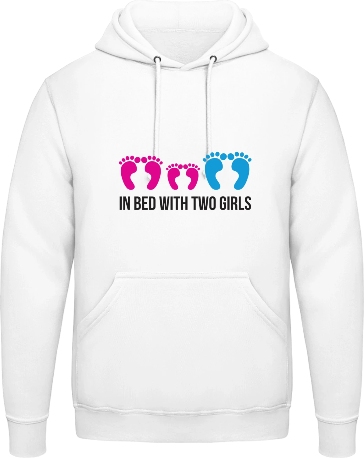 Daddy In Bed With Two Girls - Arctic white AWDis man hoodie - Front