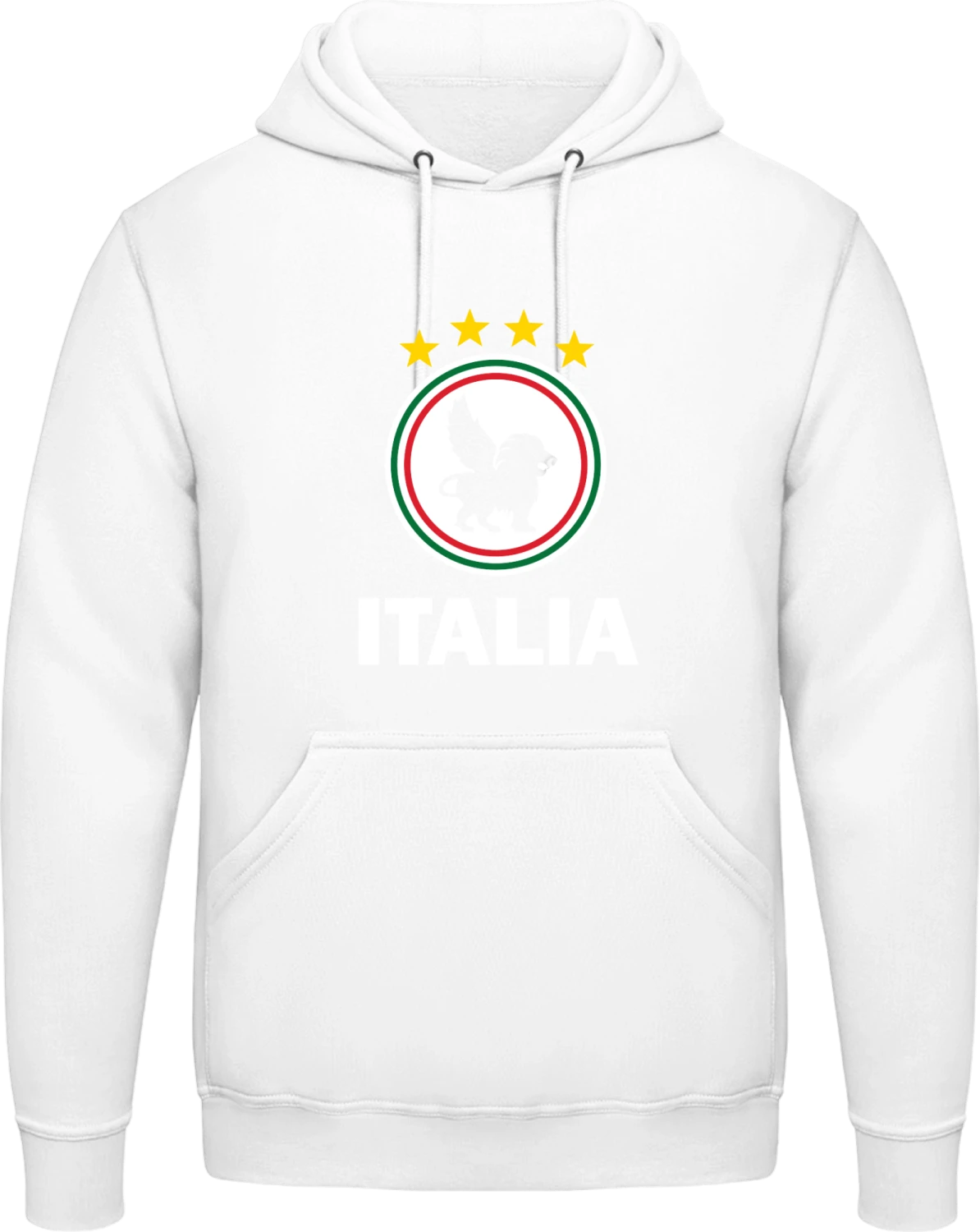 Italia - Arctic white AWDis man hoodie - Front