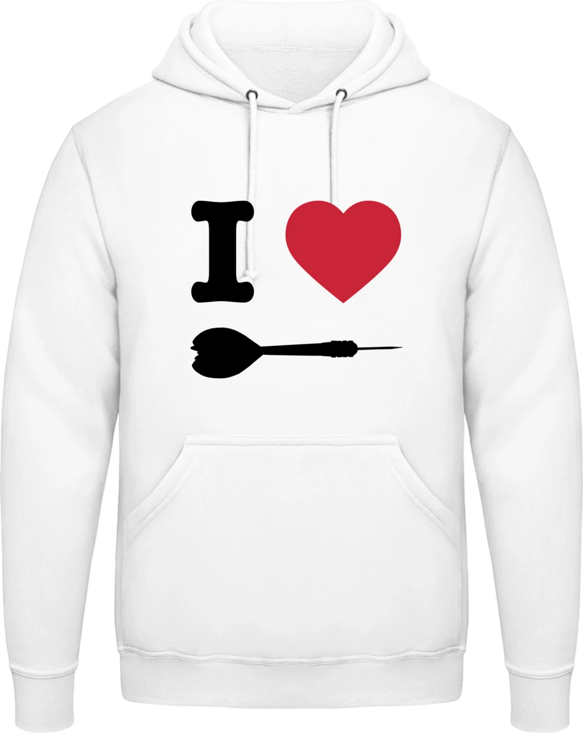 I Heart Darts - Arctic white AWDis man hoodie - Front