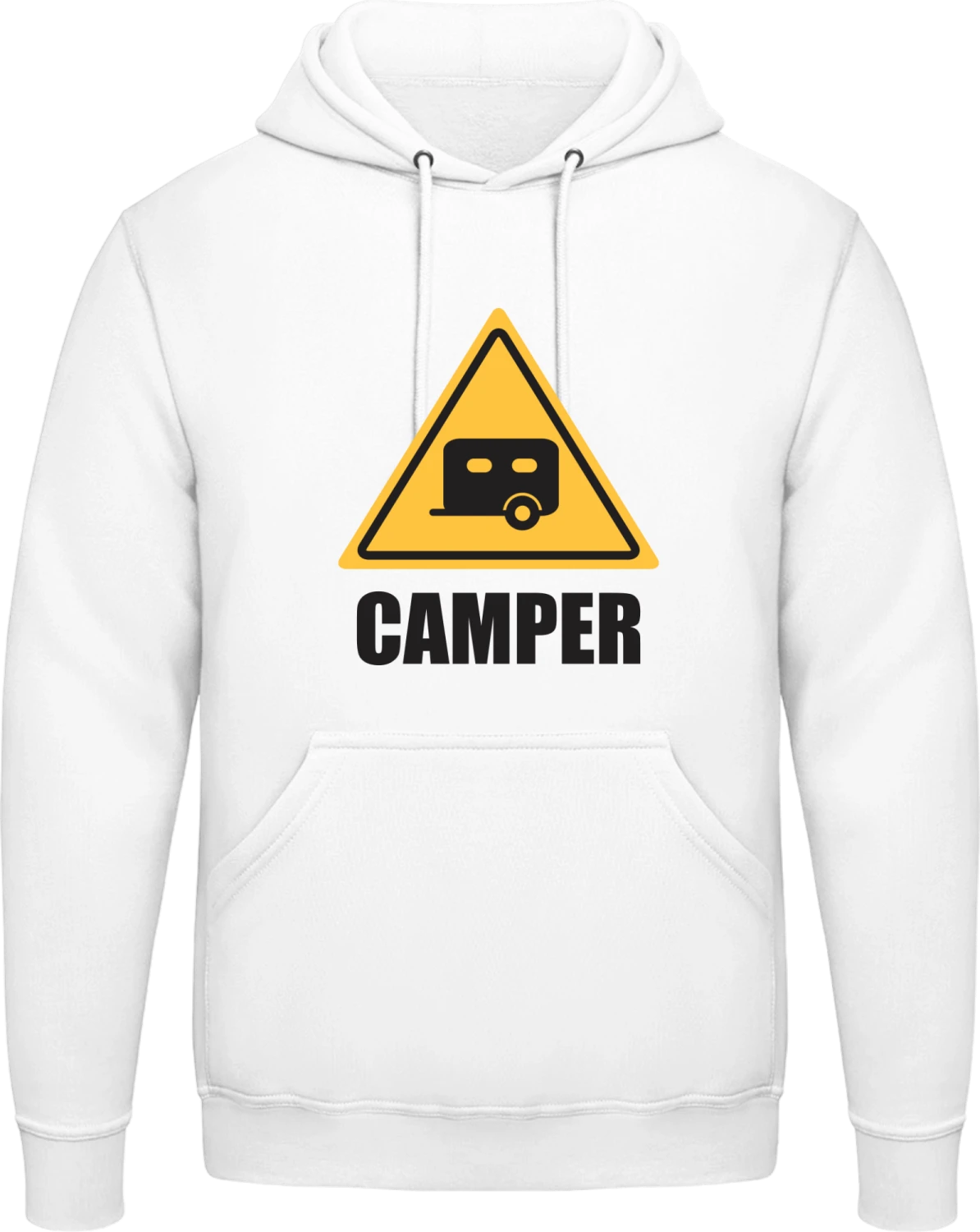 Camper Warning - Arctic white AWDis man hoodie - Front