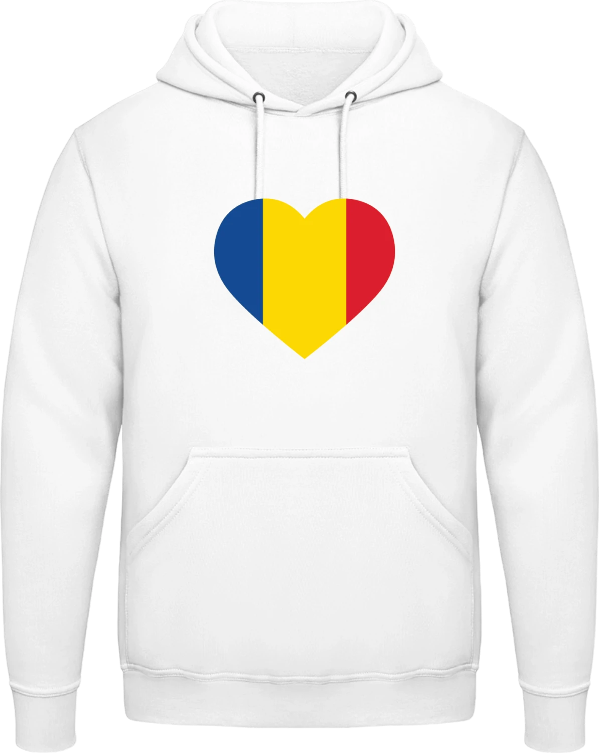 Romania Heart Flag - Arctic white AWDis man hoodie - Front