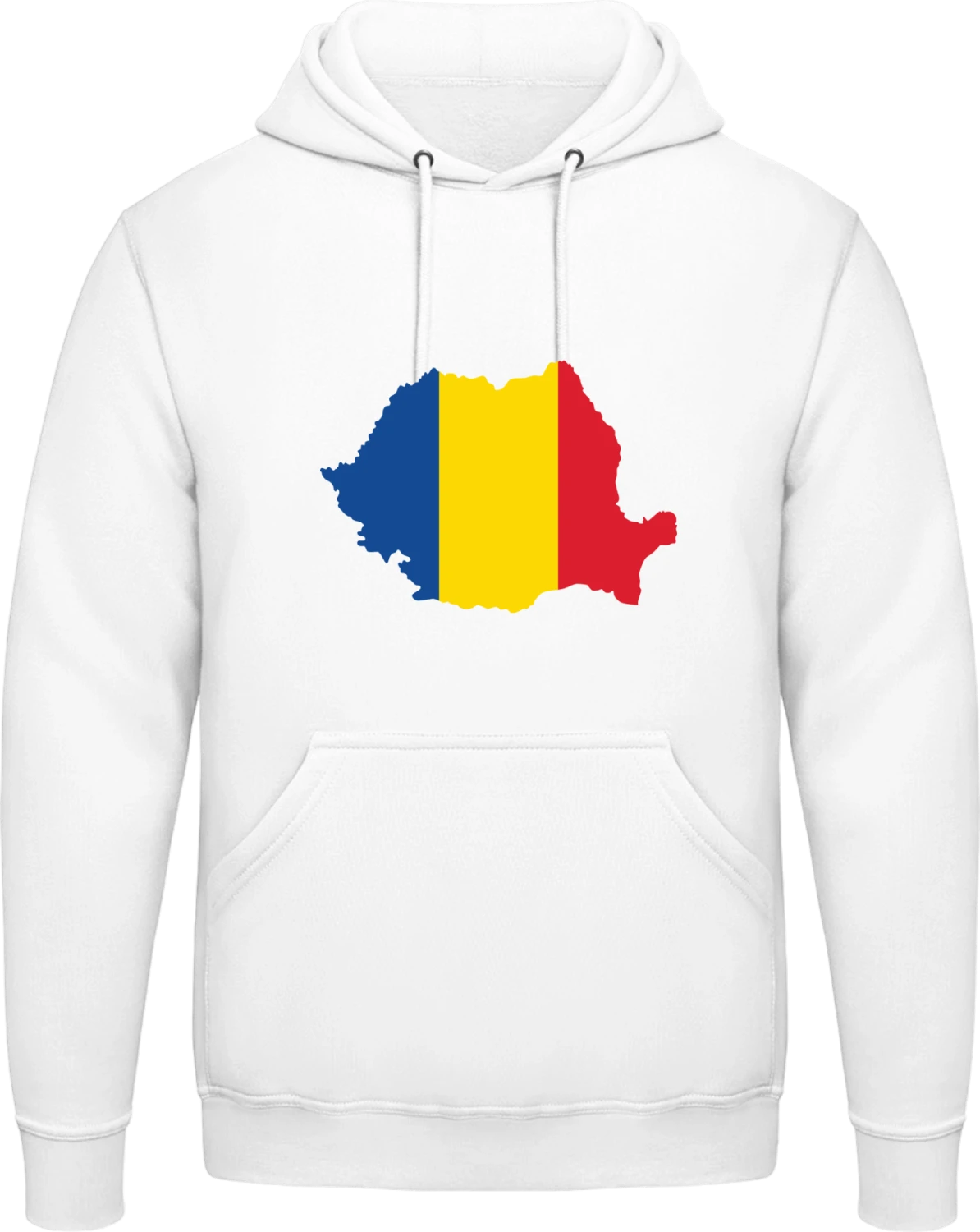 Romania Map - Arctic white AWDis man hoodie - Front