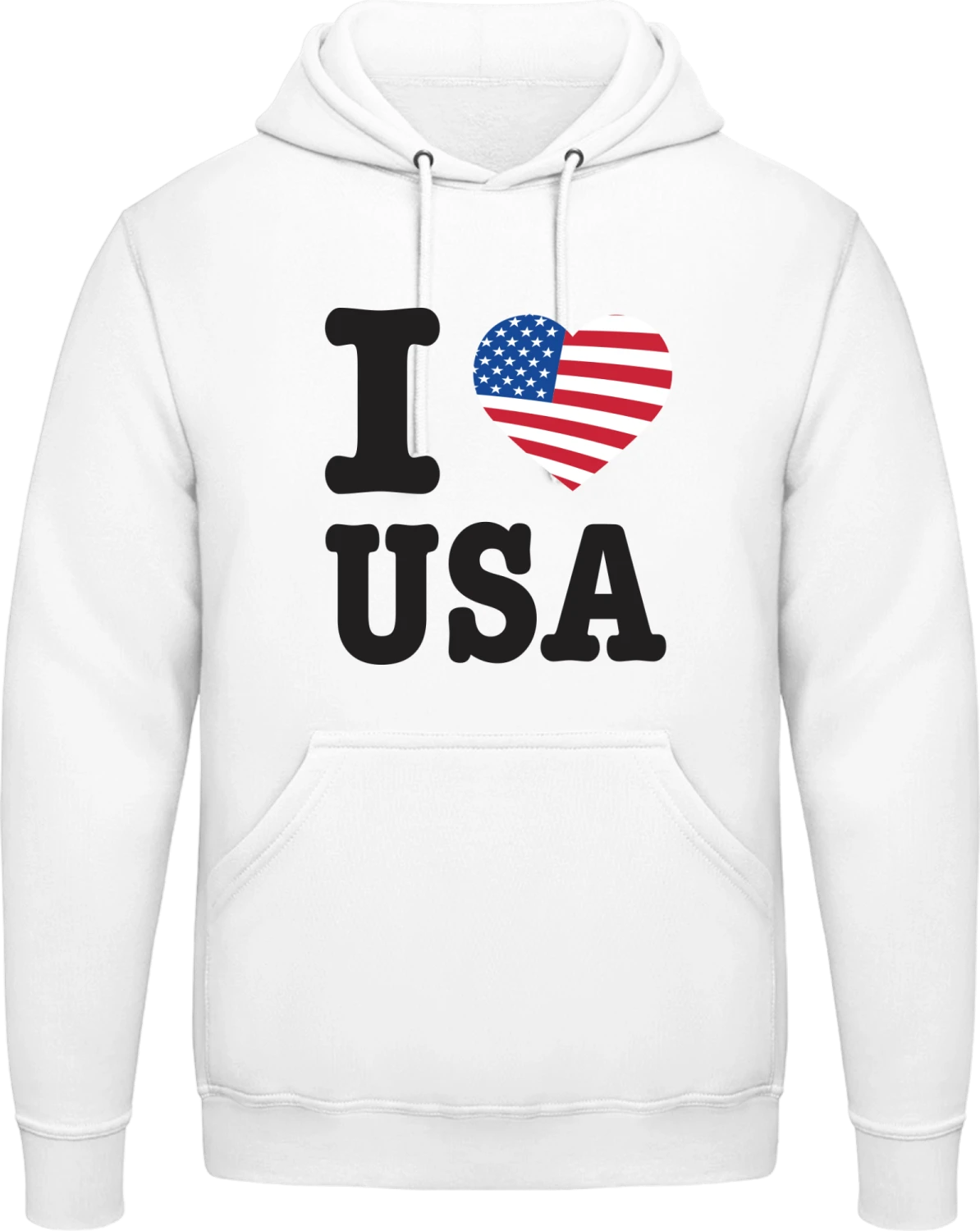 I Love USA - Arctic white AWDis man hoodie - Front