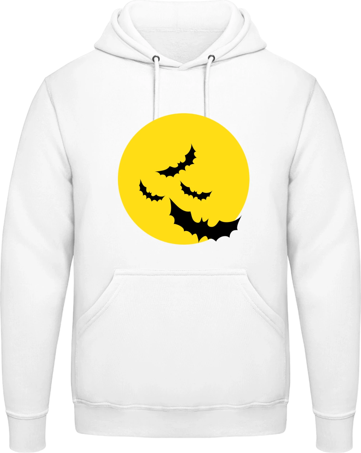 Bats Illustration - Arctic white AWDis man hoodie - Front