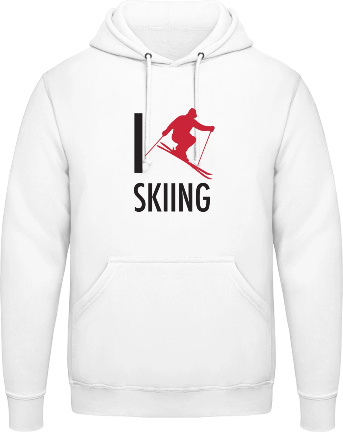 I Love Skiing - Arctic white AWDis man hoodie - Front