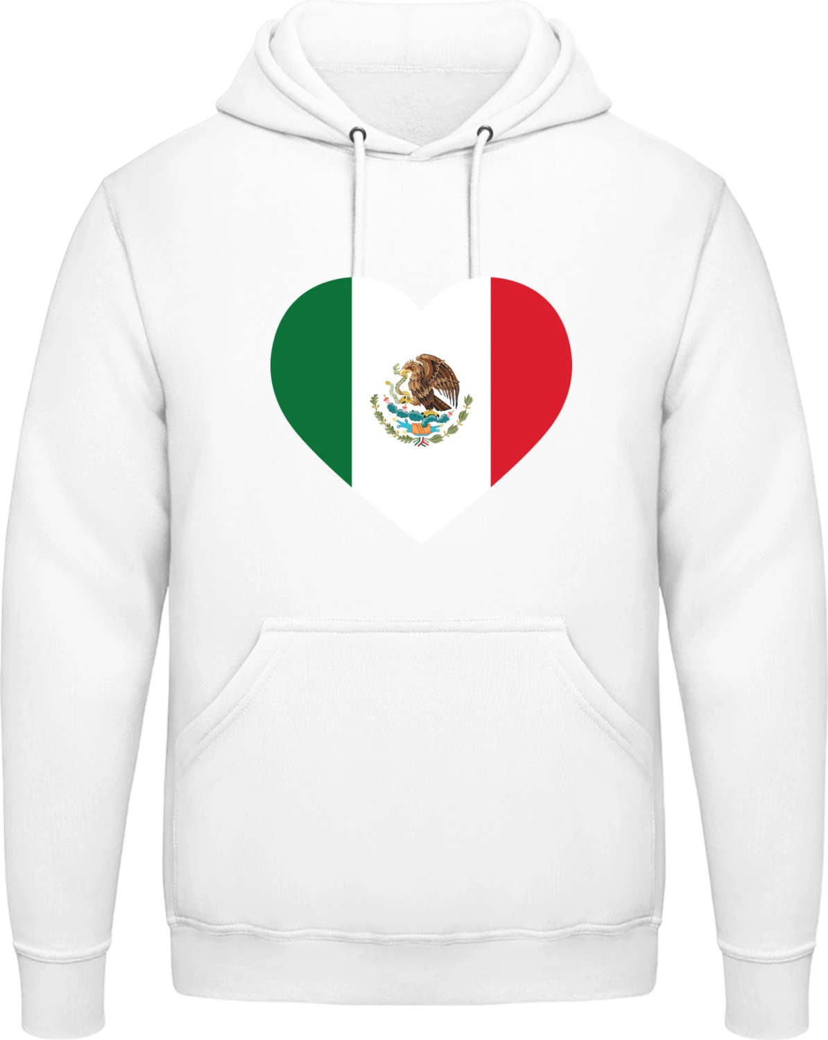 Mexico Heart Flag - Arctic white AWDis man hoodie - Front