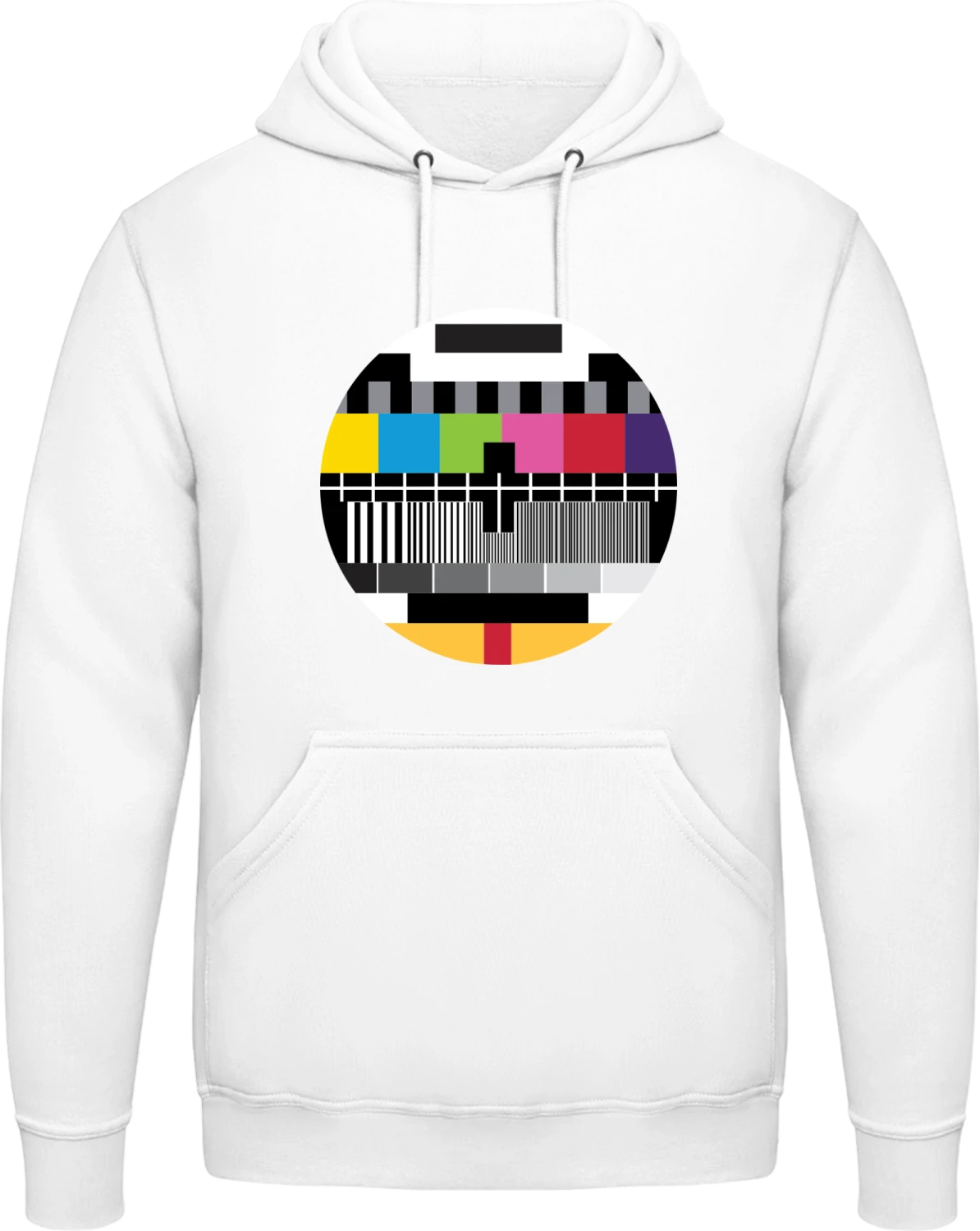 No Signal TV Test Screen - Arctic white AWDis man hoodie - Front