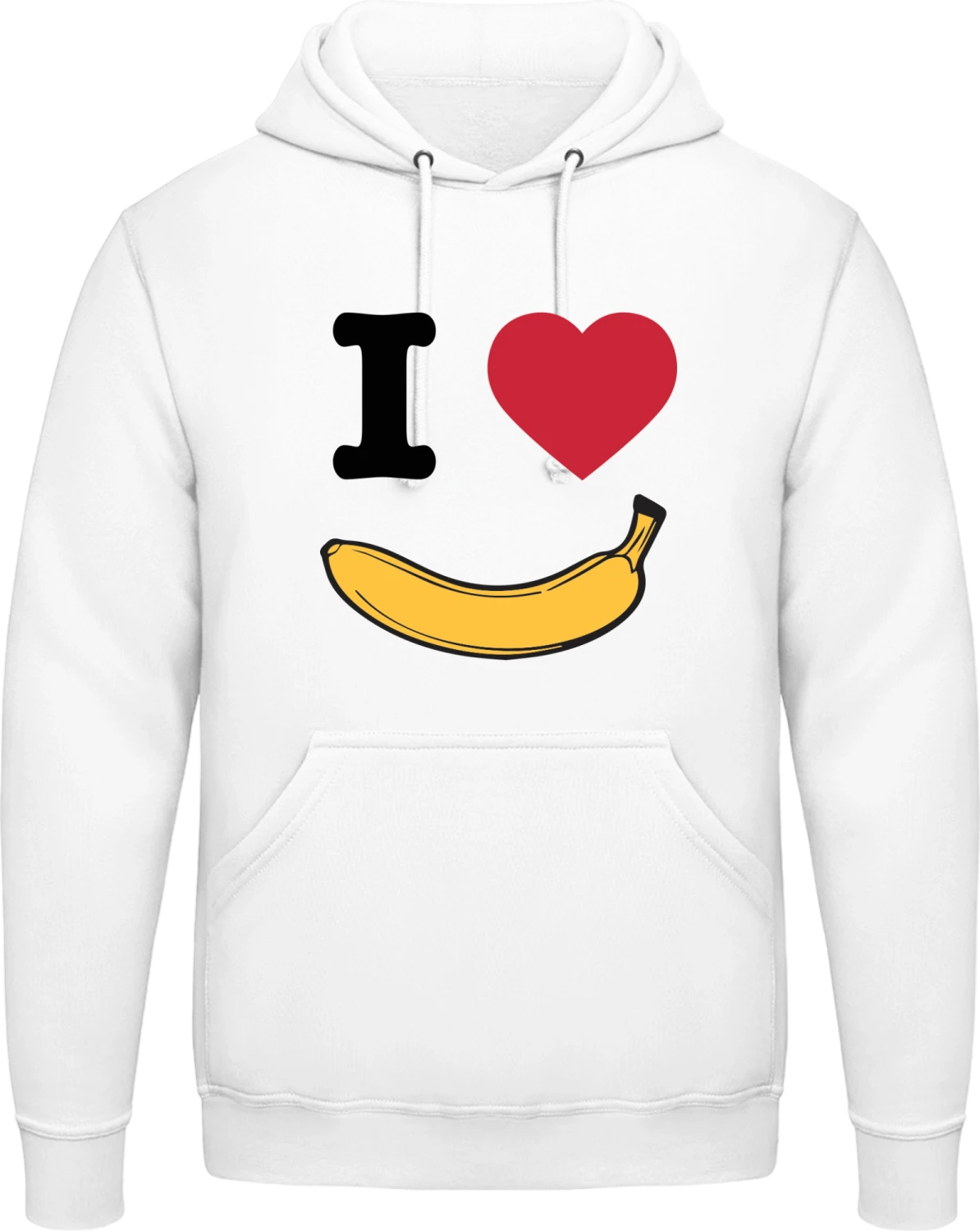 I Love Banana - Arctic white AWDis man hoodie - Front